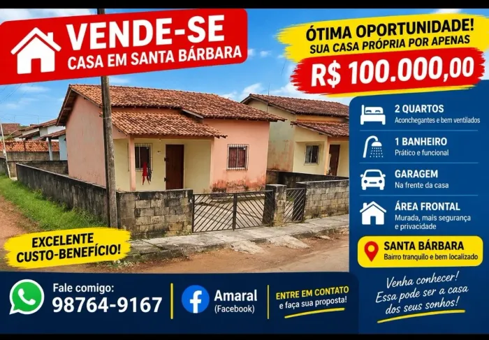 Casa a venda valor 100k