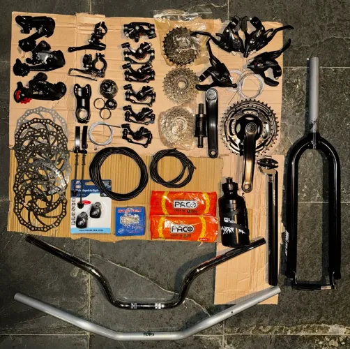Lote de peças para bicicleta