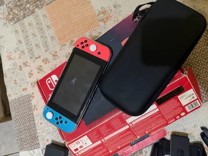 Nintendo Switch v2 destravado via chip + case + película + capa acrílica + sd 128gb