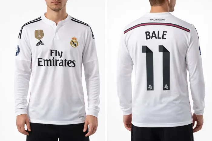 Camisa Real Madrid Manga Longa 2014/15 Patch Champions League #11 Bale