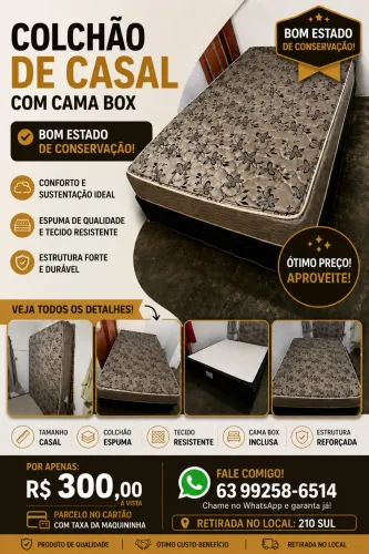 Colchão + Cama Box de Casal 