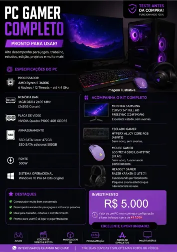 Vendo Pc gamer completo!!!
