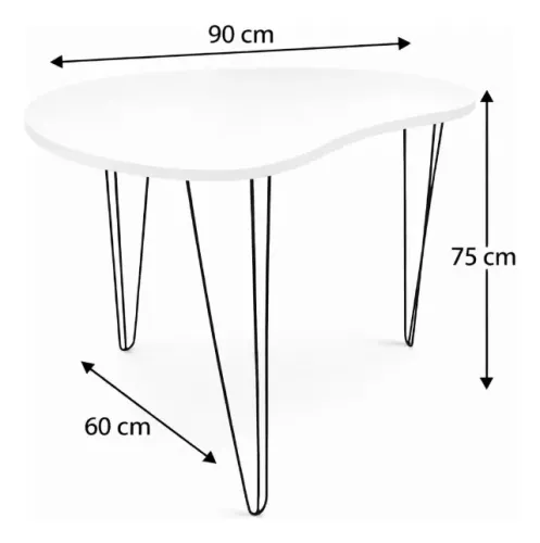 Mesa Orgânica 2 Lugares 90x60 