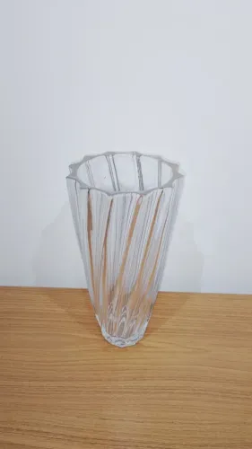 Jarro Decorativo em Vidro Grosso Trabalhado - 30 cm