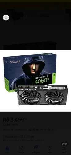 Placa de video Nvidia rtx 4060ti