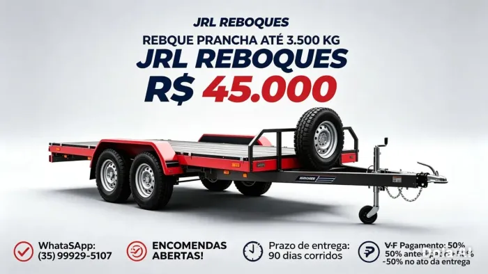 ? REBOQUE PRANCHA - ATÉ 3.500 KG