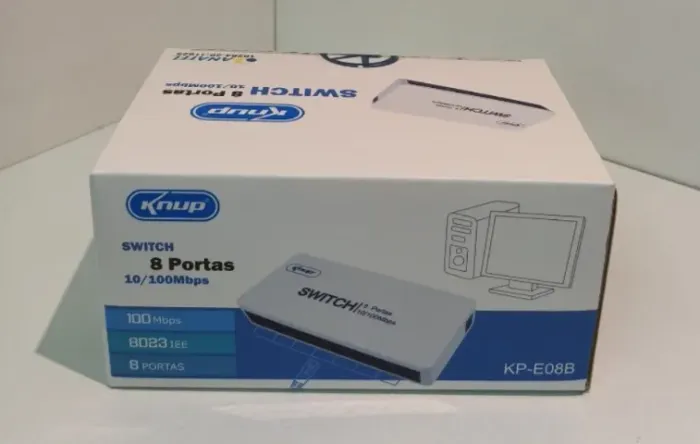 Switch 8 portas 10/100mbps Knup