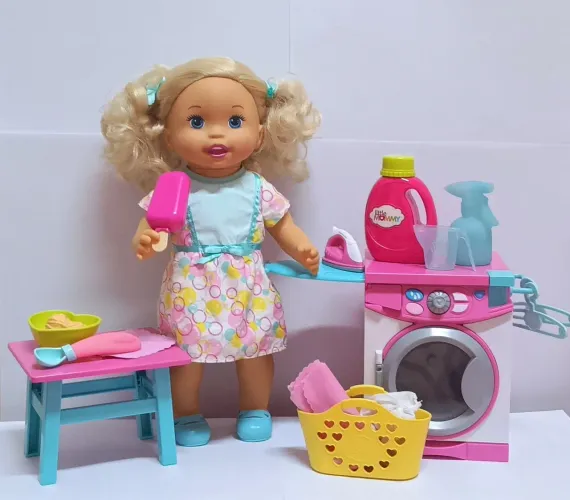 Boneca Little Mommy Hora de Comer e Lavar Mattel 2017