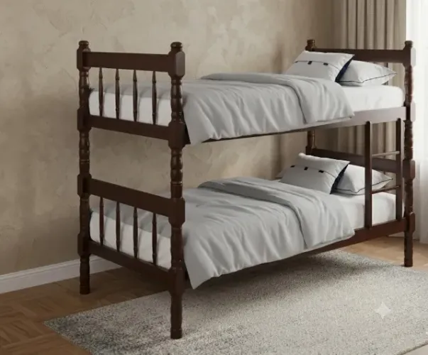Cama beliche de madeira maciça