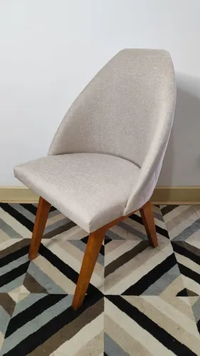 Conjunto 2 Poltronas Decorativas Em Madeira Maciça Linho Bege