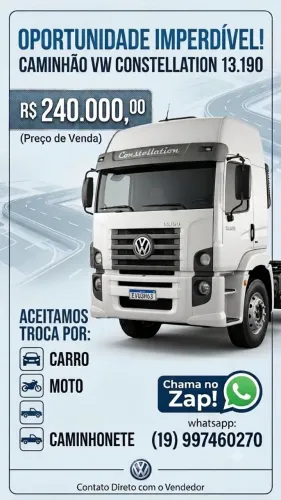 Caminhão 13.190 ano 2012 Aceita Troca por Carro Camionete e moto