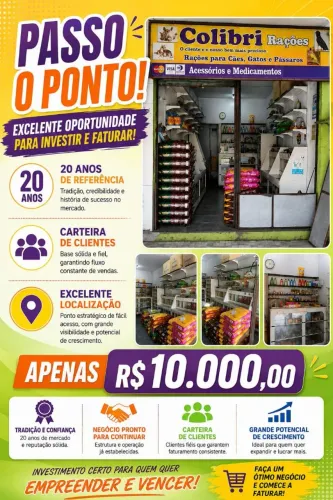 Loja pode ser modificada para bar e lanchonete,loja de material elétrico e hidráulico etc