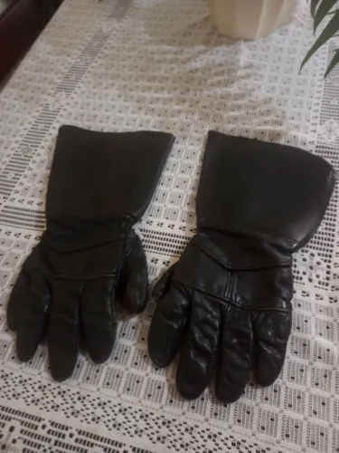 Luva couro legítimo cano longo