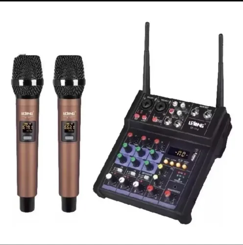 Kit Home Studio Profissional Mesa 4 Canais + 2 Microfones Bivolt