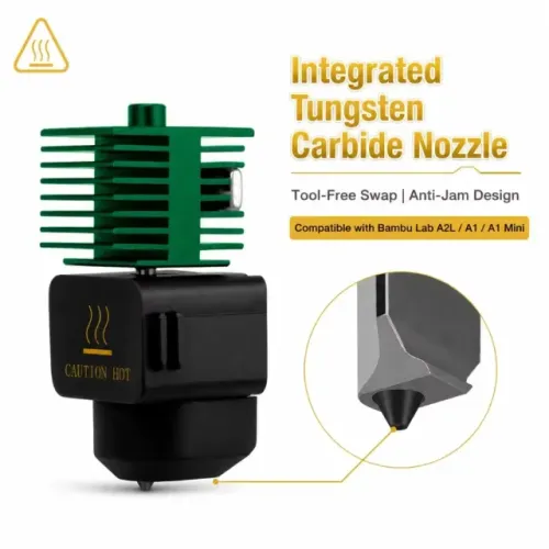 Hotend Sirol Carboneto de Tungstênio Compatível com Bambu Lab A2L A1 A1 Mini 0,4MM