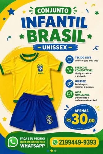? CONJUNTO INFANTIL BRASIL UNISSEX ?