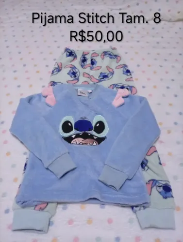 Pijama Stitch Tam 8 super quentinho 