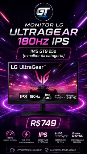Monitor LG ULTRAGEAR 25p 180HZ IPS 1MS Lacrado