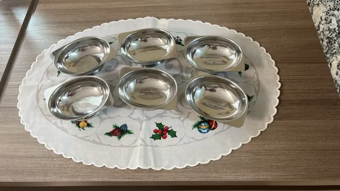 Conjunto 6 taças de sobremesa de aço inox
