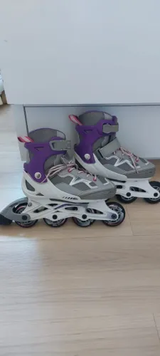 Patins Inline Oxelo roxo tamanho 32-35