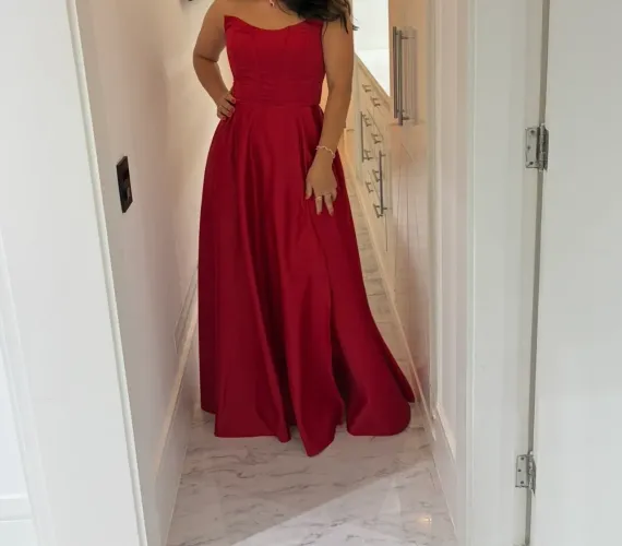 Vestido de festa longo vermelho