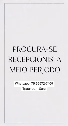 Vaga para recepção meio período 