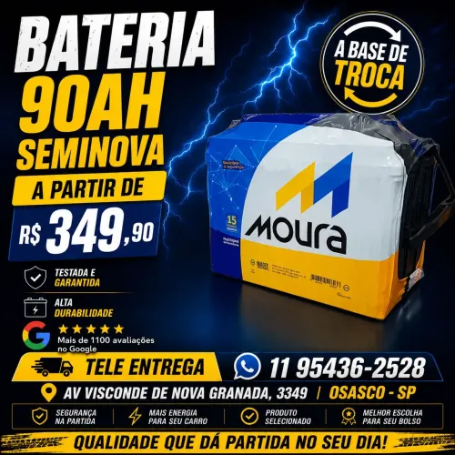 Bateria 90ah ou 100ah Seminova c/ Garantia - Entrego a Domicílio - Passo cartão
