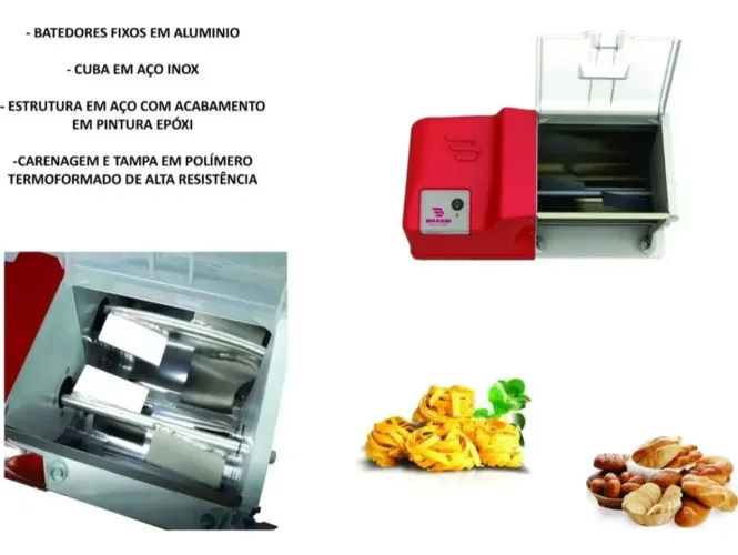 Amassadeira 5kg com extrusadora e moedor 