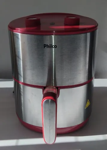 Fritadeira Air Fry Inox Redstone Philco Vermelha 1500w 127V (4 Litros) Funcionando