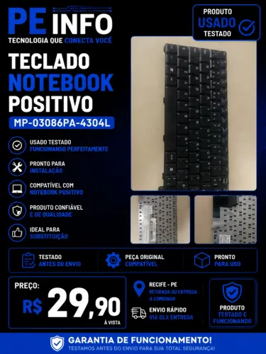 Teclado para Notebook Positivo MP-03086PA-4304L Funcionando