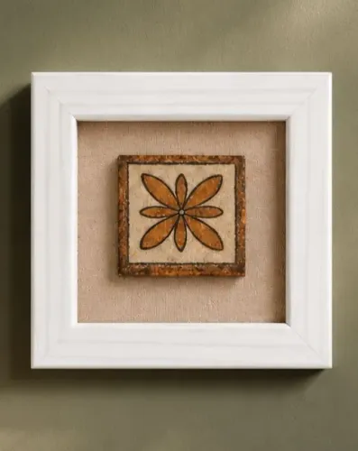 Quadro minimalista mel cerâmica Brennand 