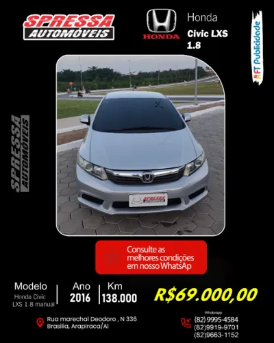Honda Civic Sedan LXS 1.8/1.8 Flex 16V Mec. 4P 2016