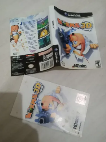 Encarte e manual worms 3d Nintendo game cube