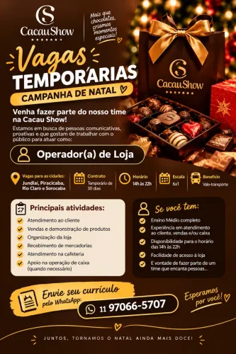 Vagas Temporárias - Processo Seletivo Diário