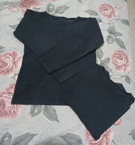 Kit camisetas infantil algodão manga comprida