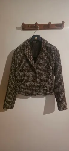 Blazer elegante em Lã Xadrez 