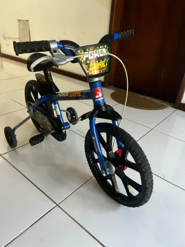 Bicicleta Infantil Aro 14 Azul Power Game Bandeirante