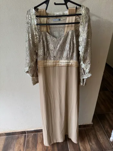 Vestido de festa champanhe/bege dourado/nude/marrom claro