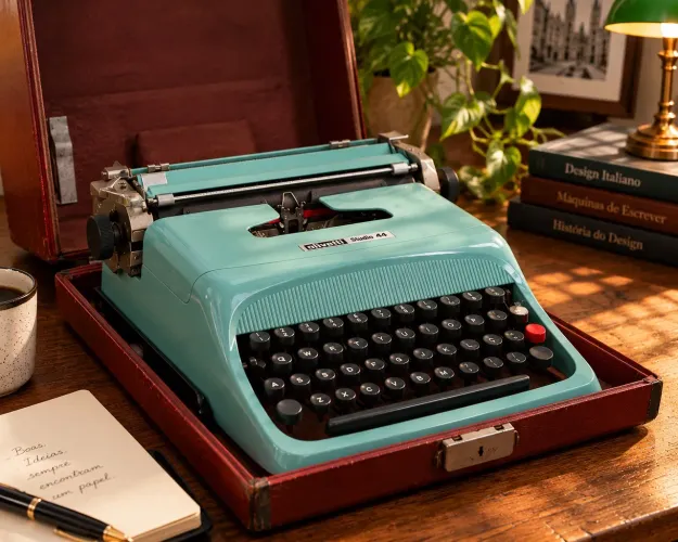 Máquina de Escrever Olivetti Studio 44 Vintage + Maleta Original