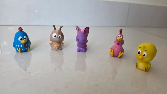 Lote 5 Bonecos Miniaturas Galinha Pintadinha Em Borracha - Perfeito Estado