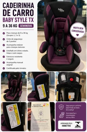 Cadeirinha de Carro Baby Style TX 9-36 kg - Seminova