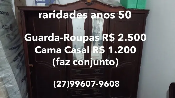 Guarda Roupa e Cama de Casal - raridade anos 50