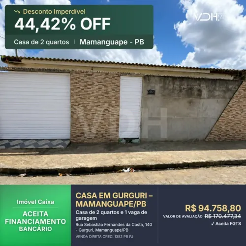 CASA EM GURGURI MAMANGUAPE/PB