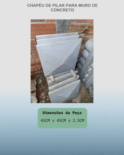 Chapéu chinês 45x 45x2.5cm feito de concreto durmido