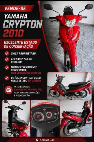 Vende-se moto Crypton Yamaha 2010