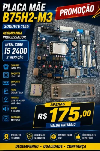 Kit placa mãe com processador Intel core i5 2400