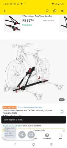 Transbike de teto Eqmax