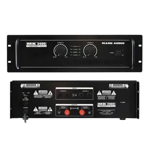 Amplificador de Potência Mark Áudio MK2400 De 400 Watts RMS - MARK AUDIO