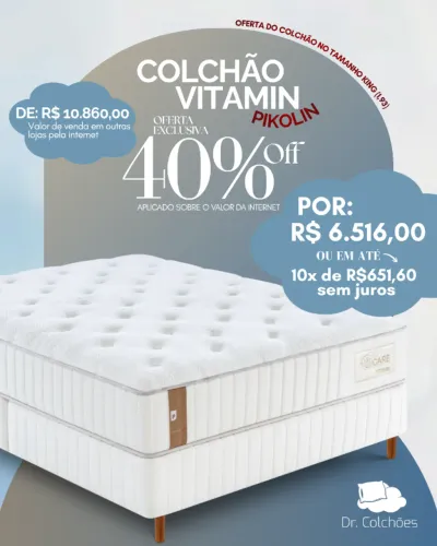 Colchão Vitamin Pikolin king (1,93) NOVO/diretamente da loja/ SUPER PROMOÇÃO