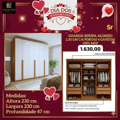 Guarda roupa casal Mdf